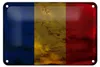 Blechschild Flagge Rumänien 18x12cm Flag of Romania Rost Produktbild-Vorschau 1