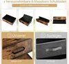 Collage showing the features and construction of drawers for a console table. Produktbild-Vorschau