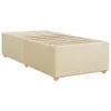 vidaXL Bettgestell ohne Matratze Creme 100x200 cm Stoff Produktbild-Vorschau 3