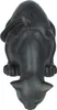 A dark-colored sculpture of a cat in a crouching position, viewed from above. Anteprima dell’immagine prodotto