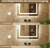 Badezimmerspiegel Touch 80 x 60cm LED 3 Lichtfarben dimmbar Produktbild-Vorschau 9