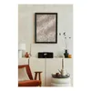 A modern living room setup with a stereo system on a cabinet, a chair, and decorative items. Produktbild-Vorschau