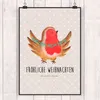 Mr. & Mrs. Panda Bild Rotkehlchen Weihnachten DIN A2 - Produktbild-Vorschau 2