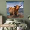 MuchoWow® Wandteppich Wandbehang Schottisches Hochlandrind Produktbild-Vorschau 4