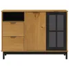 vidaXL Kredens ze szklanymi drzwiami FLAM 110x40x80 cm lite Podgląd zdjęcia produktu 5