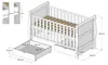 ZEE Weiß Babybett 140x70 cm SCARLET 2in1 mit 2 Schubladen Produktbild-Vorschau 2