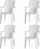 PROGARDEN Eden SET 4x Stapelsessel weiß Kunststoff M73532 Produktbild-Vorschau 1