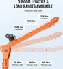 Diagram showing different boom lengths and load ranges of an orange crane. Anteprima dell’immagine prodotto