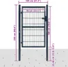 A diagram showing the dimensions of a garden gate. Produktbild-Vorschau