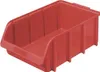 A red plastic storage bin is shown from a diagonal angle against a white background. Produktbild-Vorschau