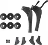 A collection of accessories for Nordic walking poles, including pole tips and wrist straps, laid out on a white background. Produktbild-Vorschau