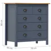 vidaXL Sideboard Hill Grau 79x40x80 cm Massivholz Kiefer Produktbild-Vorschau 3