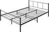 A black metal bed frame on a white background. Voir les images du produit