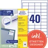Avery - Etiketten - weiß - A4 (210 x 297 mm) - 100 Stck. Voir les images du produit 1