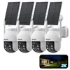 4 Stück 2K 3MP Überwachungskamera Aussen Solar 360° PTZ Produktbild-Vorschau 1