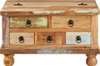 A rustic wooden chest of drawers with multiple drawers and metal handles, presented against a white background. Produktbild-Vorschau