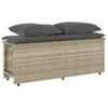 3-tlg. Garten-Essgruppe mit Kissen Hellgrau Poly Rattan Produktbild-Vorschau 4