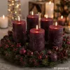 Rustik Adventskranzkerzen 4er Set  Bordeaux Produktbild-Vorschau 2