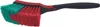 A cleaning brush with red and green bristles and a black handle against a white background. Produktbild-Vorschau