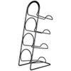 A black metal wine rack for four bottles, shown against a white background. Anteprima dell’immagine prodotto