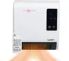 A white Eurom bathroom heater with a remote control in front of it, against a white background. Náhled obrázku produktu