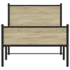 Metallbett ohne Matratze Sonoma-Eiche 75x190 cm Produktbild-Vorschau 4