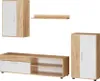 Wohnwand Vicco Berno Goldkraft Eiche/Weiß 4-teiliges Set, Produktbild-Vorschau 1