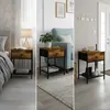 Sada 2 nočních stolků Relaxdays, zásuvka a odkládací Náhled obrázku produktu 5