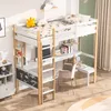 UnboxG Etagenbett Hochbett 90x200cm mit  Schreibtisch Produktbild-Vorschau 4