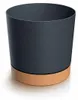 Doniczka TUBOS PM z miską antracyt/brąz mat 14,8 cm Podgląd zdjęcia produktu 2