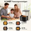Heißluftfritteuse, 6,34 Liter Fassungsvermögen, Produktbild-Vorschau 4