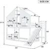 Flieks Etagenbett 90x200cm mit Rutsche, Kinderbett Hausbett Produktbild-Vorschau 7