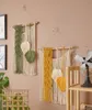 Makramee Wandbehang Blatt Feder Tapisserie Boho Deko  Produktbild-Vorschau 5