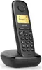 A black Gigaset cordless phone is shown on its charging base against a white background. Produktbild-Vorschau