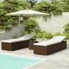 lettino da giardino 3 pezzi con tavolino da tè in rattan Anteprima dell’immagine prodotto 2