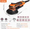 A product image of a VEVOR random orbit sander with various accessories and specifications displayed. Produktbild-Vorschau