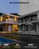 Split image showing a modern house at dusk with a pool on the left and the same house at night in black and white on the right. Produktbild-Vorschau