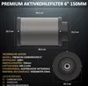 A diagram and technical specifications for a carbon filter. Produktbild-Vorschau