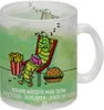 Fressen, schlafen, zack. Schön! Glas Tasse mit Raupe Motiv Produktbild-Vorschau 1