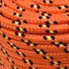A close-up, coiled view of an orange rope with black and yellow accents. Voir les images du produit