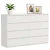 Kommode Weiß 8 Schubladen matt 120x34x100 cm groß modern Produktbild-Vorschau 1