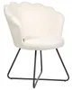 BELIANI Sessel Weiß Bouclé Rund Muschel-Design mit Produktbild-Vorschau 4
