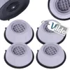 A set of four anti-vibration pads for a washing machine, with one pad shown from a top-down perspective and the others arranged in a cluster. Voir les images du produit