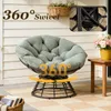 LVHOM Poltrona Papasan girevole a 360°, poltrona lounge con Anteprima dell’immagine prodotto 2