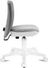 A side view of a gray and white office chair on a white background. Produktbild-Vorschau