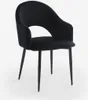 Chaise avec accoudoirs moderne en velours pour la salle à Voir les images du produit 1