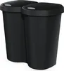 Two black trash cans side-by-side on a white background. Náhled obrázku produktu