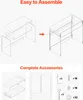 An illustration showing the assembly process of an acrylic table and a separate illustration of the included accessories. Voir les images du produit