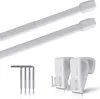 Tringles de vitrage, lot de 2, blanc perle 80-120 cm + 4 Voir les images du produit 1