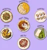 A collage of different food dishes, each with a German label. Anteprima dell’immagine prodotto